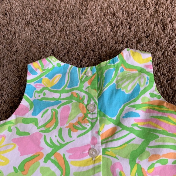 Lilly  Pulitzer Floral Baby Girl Sleeveless Shift Dress 12-18m No Bloomers - Picture 9 of 12